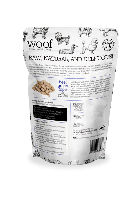 NZ Woof Beef Green Tripe Treats 1.4oz