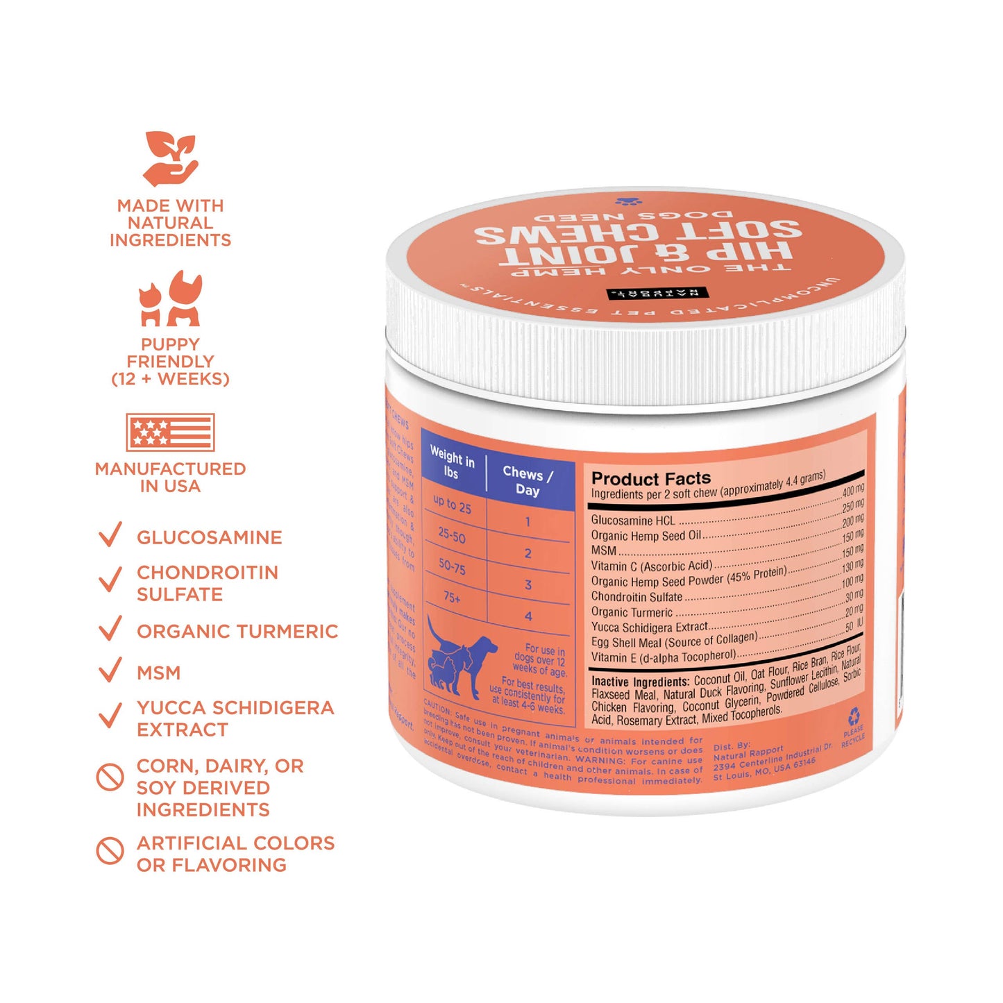 Natural Rapport The Only Hemp Hip & Joint Soft Chews Dogs Need