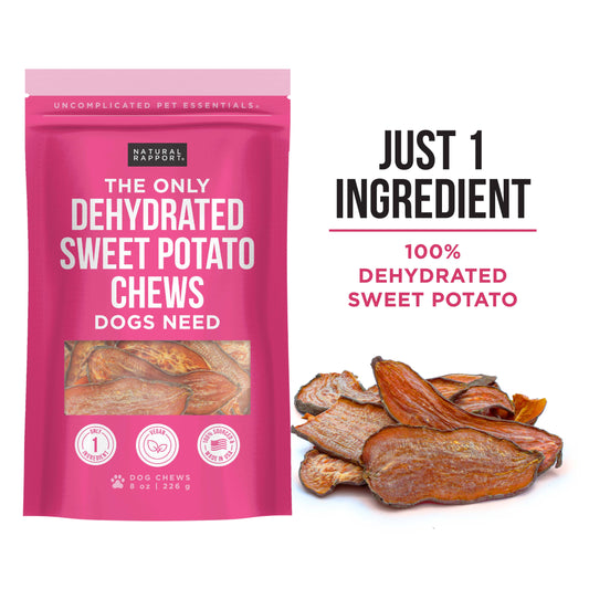 Natural Rapport The Only Dehydrated Sweet Potato Chews Dogs Need