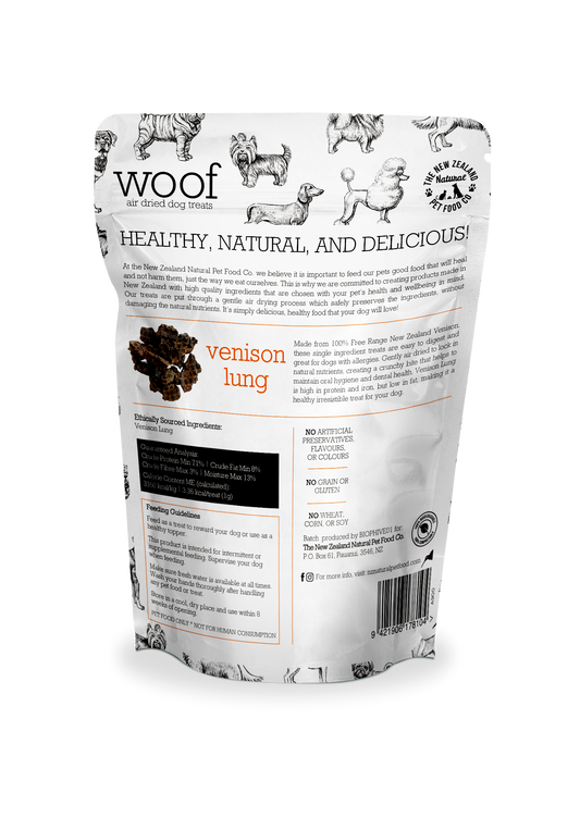 NZ Woof Venison Lung Treats 1.76oz