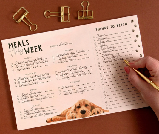 1 Canoe 2 Things to Fetch Dogs Menu Market Notepad