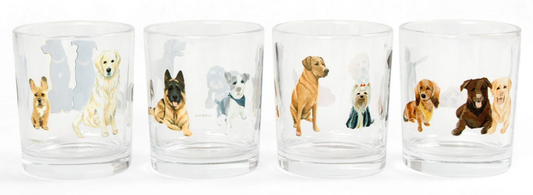 1 Canoe 2 Furry Friends Dogs Short Juice Glass (individual)