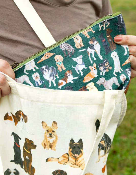 1 Canoe 2 Furry Friends Dogs Canvas Pouch