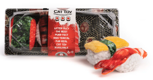 FabCat Sushi Tray w/ Five Sushi Rolls