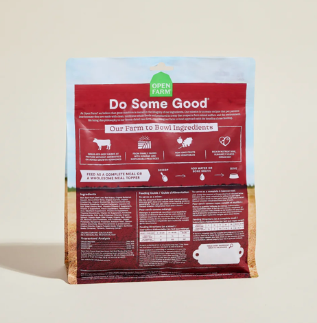 Open Farm Dog Food- Grass-Fed Beef Freeze Dried Raw Morsels 3.5 oz