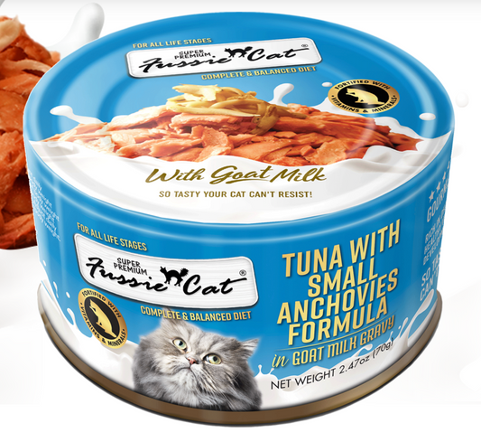 Fussie Cat Can Premium Tuna & Small Anchovies Goat Milk 2.47 oz