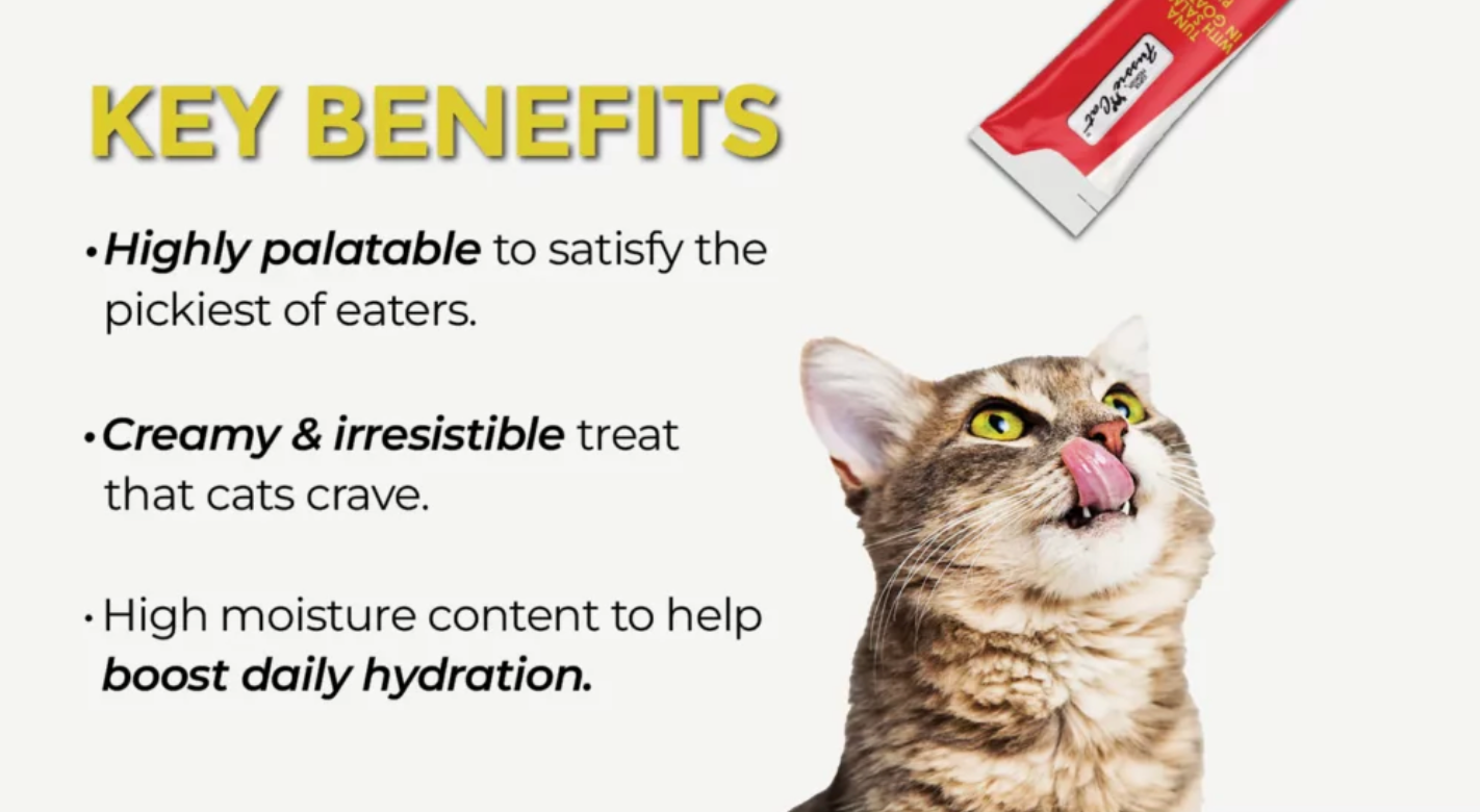 Fussie Cat Treat Puree Tuna w/ Salmon Goat Milk