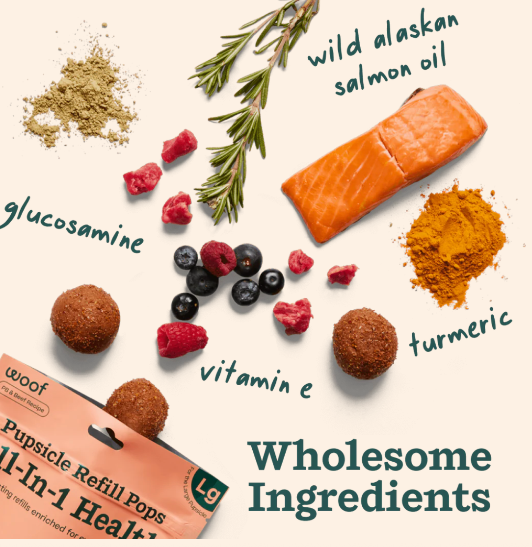 Woof Dog Treat All In One Wellness Pop Small 8oz