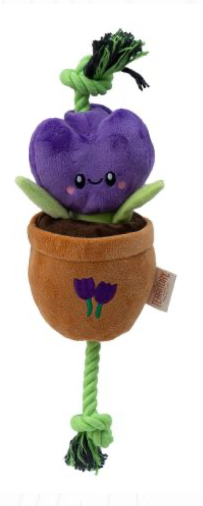 Territory Dog Toy Tug & Treat Purple Flower 16"