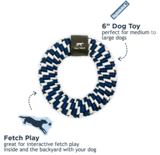 Tall Tails Dog Toy Braided Ring Nayv 6"