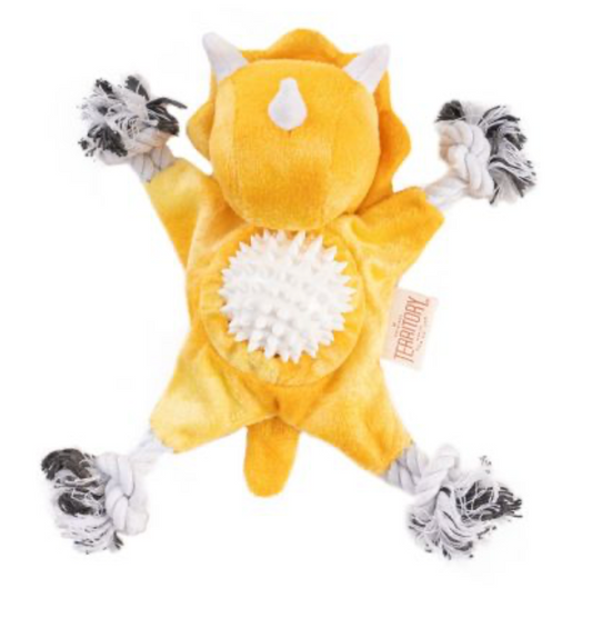 Territory Dog Toy 2 In 1 Plush Triceratops 9"