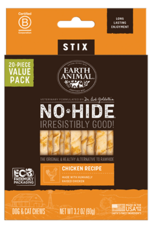 Earth Animal No Hide Value Box CHICKEN STIX (20 pack)
