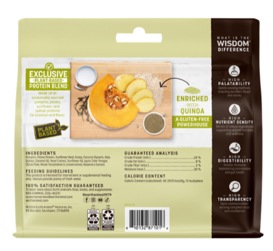 Earth Animal Dog Treat Air Dried Jerky Wisdom From The Seed 4 oz