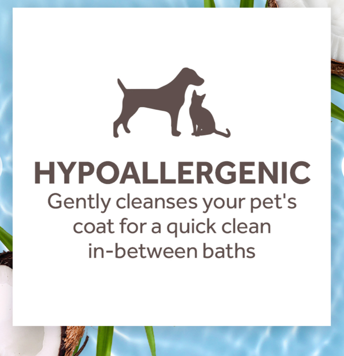 TropiClean Dog Grooming Waterless Shampoo Hypo Allergenic 7.4 oz
