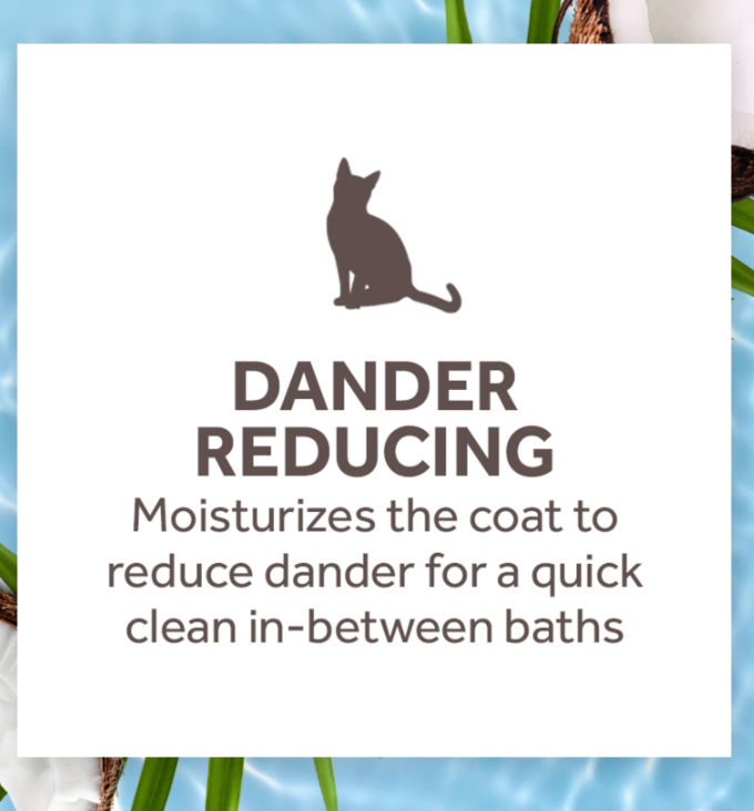 TropiClean Cat Grooming Waterless Shampoo Dander Reducing 7.4 oz
