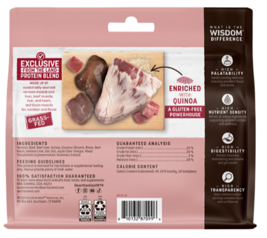 Earth Animal Dog Treat Air Dried Jerky Wisdom From The Land 4 oz