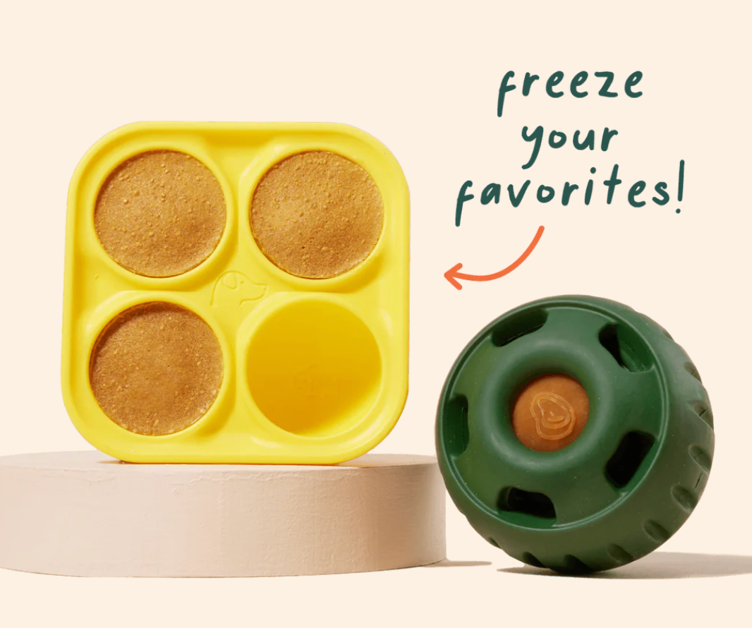Woof Dog Toy Pupsicle Treat Tray Yellow Small