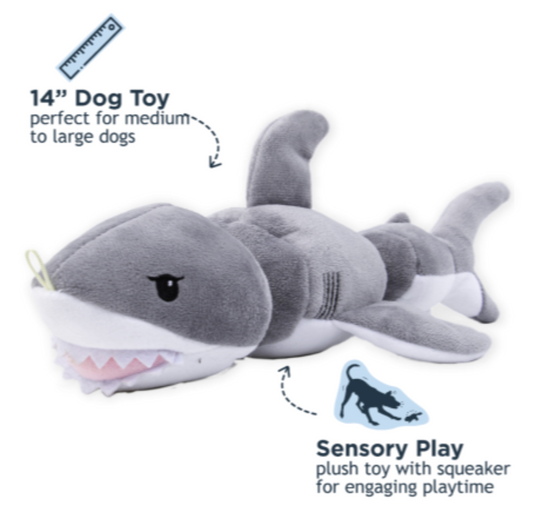 Tall Tails Dog Toy Jointed Plush Shark 14"
