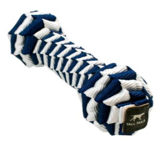 Tall Tails Dog Toy Braided Bone Navy 9"