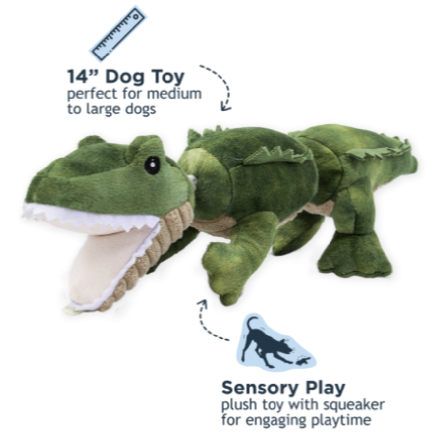 TALL TAILS DOG TOY JOINTED PLUSH ALLIGATOR 14"