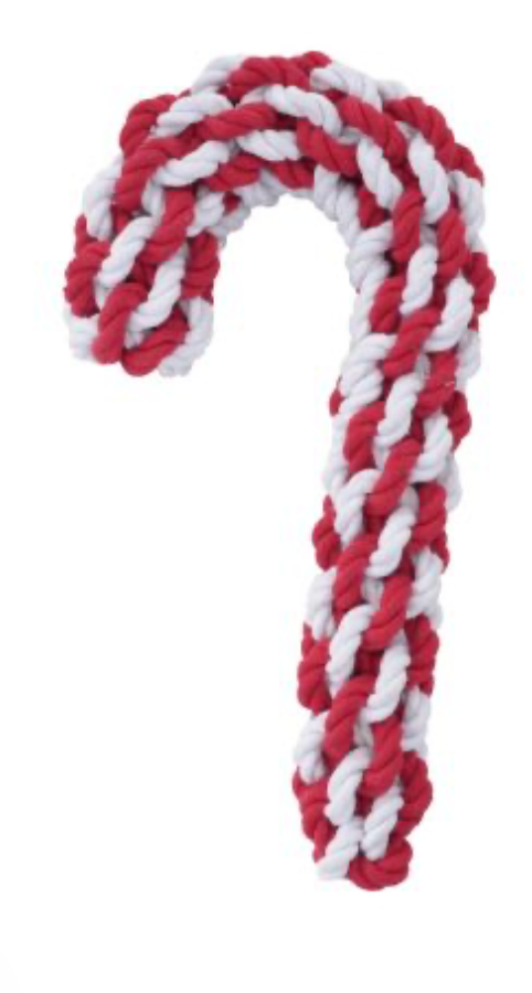 TERRITORY HOLIDAY DOG TOY CANDY CANE BRAIDED ROPE
