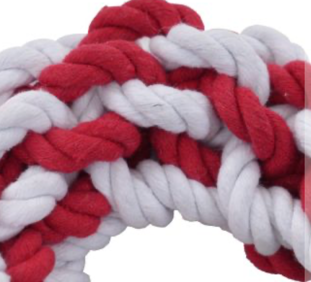 TERRITORY HOLIDAY DOG TOY CANDY CANE BRAIDED ROPE