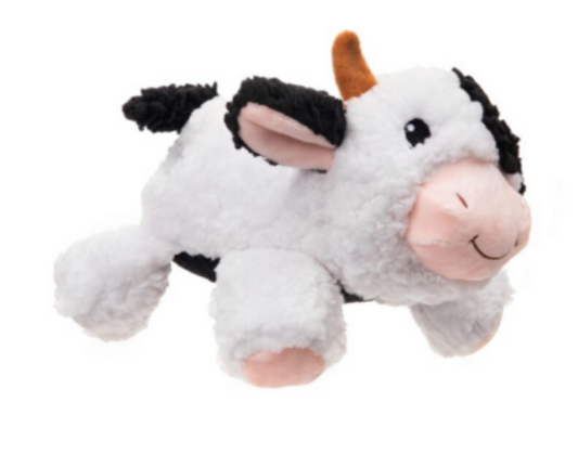 GROWL DOG TOY FUZZAROOS COW WHITE