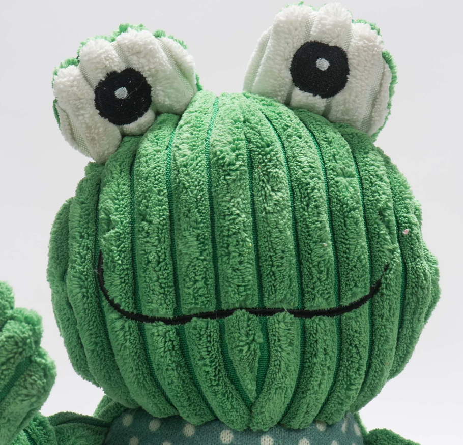 HuggleHounds Dog Toy Knotties Corduroy Durable Frog Large
