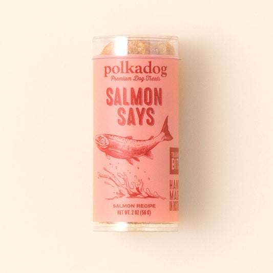 Polkadog Mini Tube: Salmon Says, Training Bits - 2oz