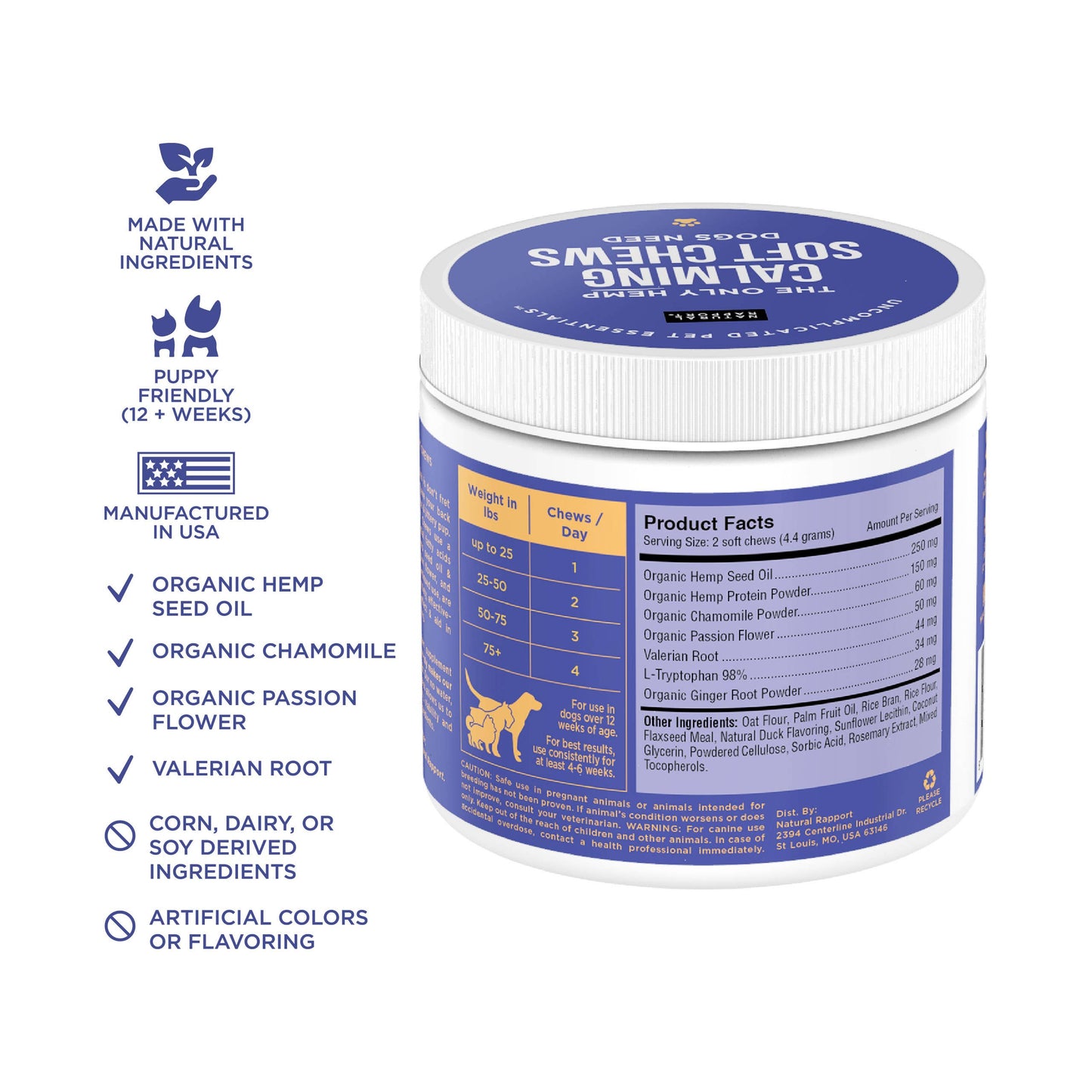 Natural Rapport The Only Hemp Calming Soft Chews Dogs Need
