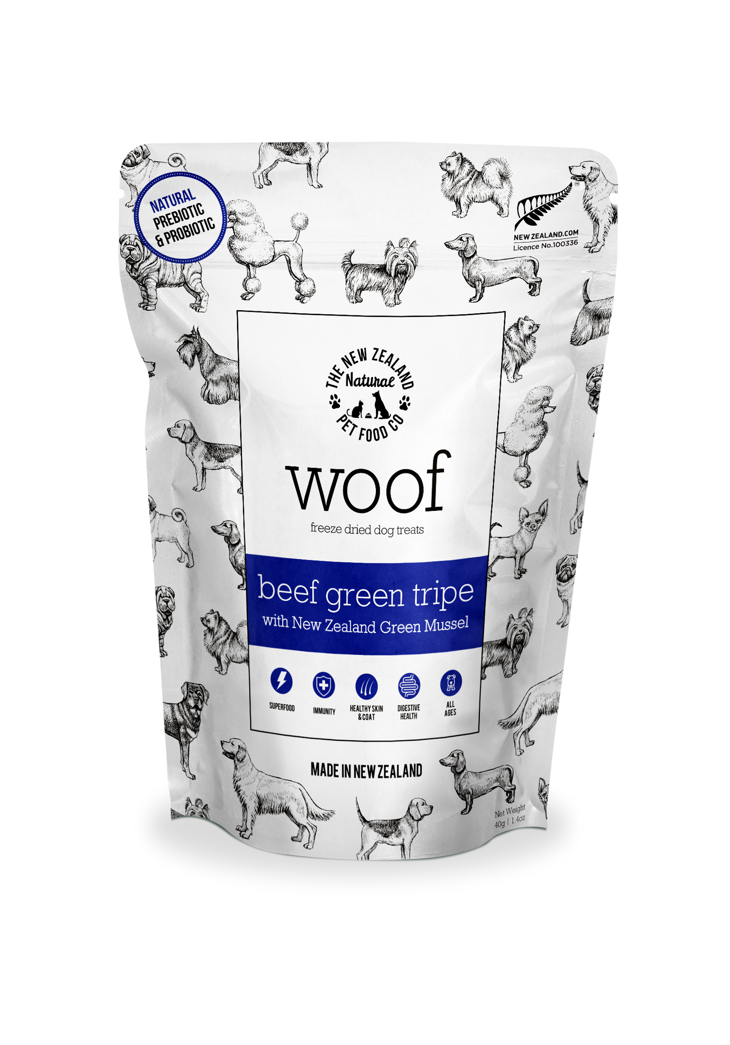NZ Woof Beef Green Tripe Treats 1.4oz