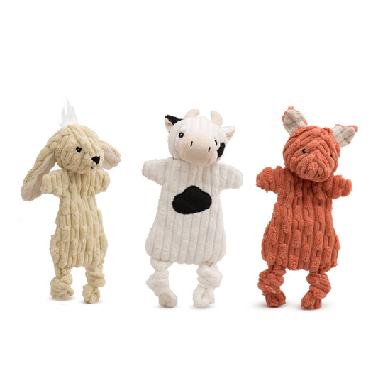Barnyard HuggleFlatties™, Small Plush Dog Toys(3pk)