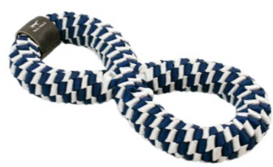 Tall Tails Dog Toy Braided Infinity Tug Navy 11"