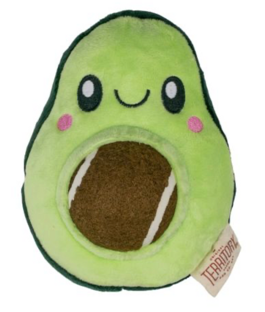 Territory Dog Toy 2 In 1 Plush Avocado 5.5"