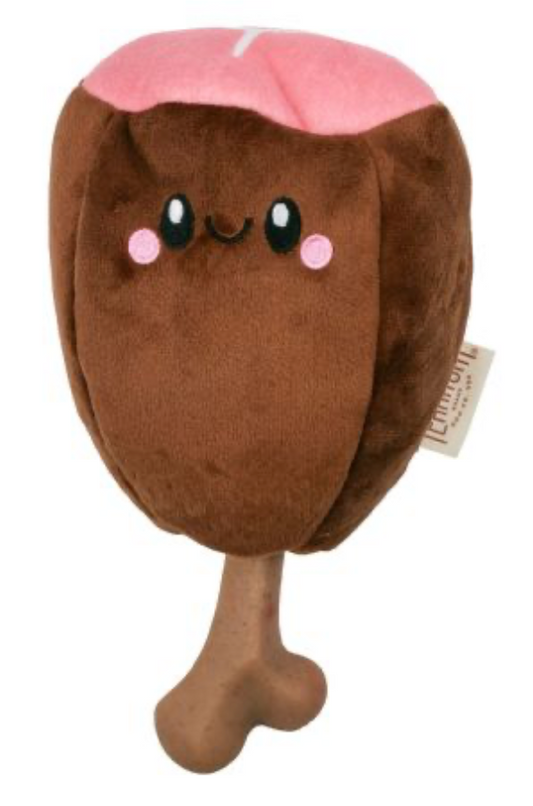 Territory Dog Toy 2 In 1 Plush Ham On Bone 8"