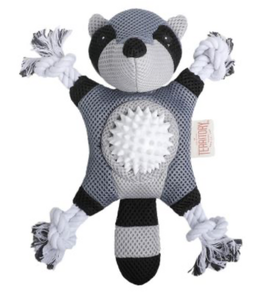 Territory Dog Toy 2 In 1 Raccoon 10"