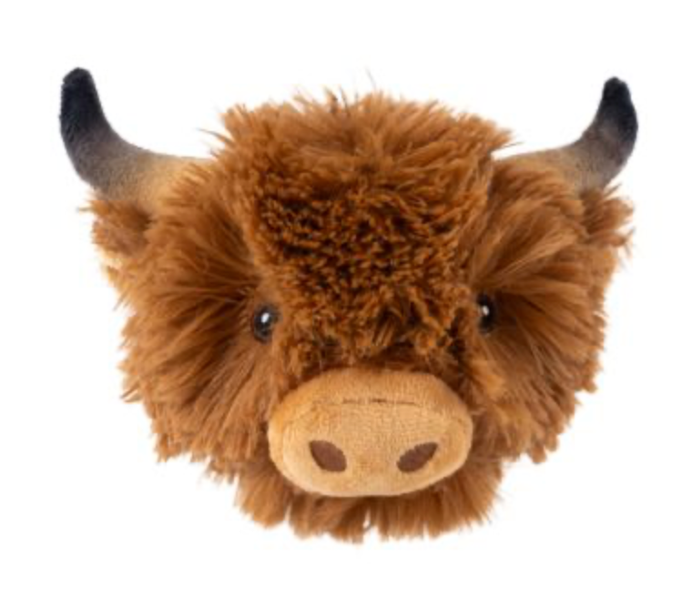 Tall Tails Dog Toy 2 In 1 Highland Cow Head 4"