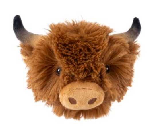 Tall Tails Dog Toy 2 In 1 Highland Cow Head 4"