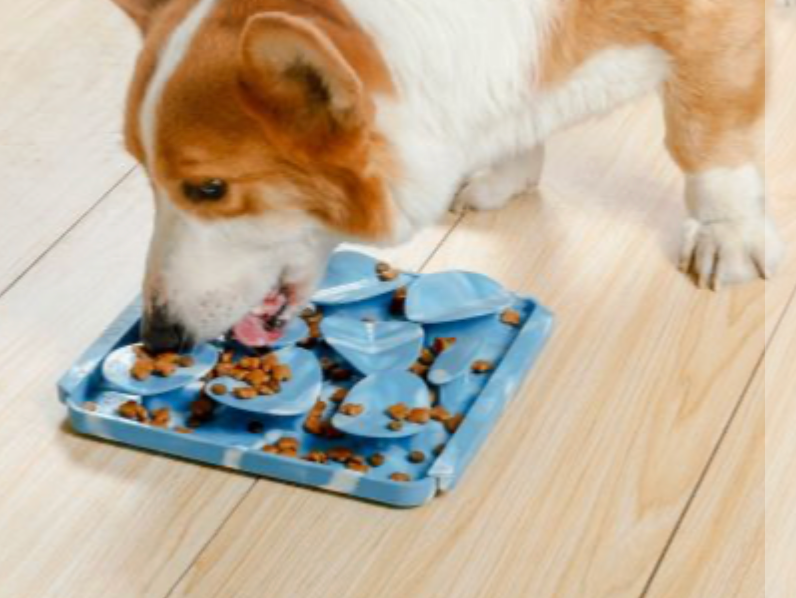 Tall Tails Dog Toy Forage Mat Silicone Rock Blue 8.5"