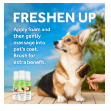 TropiClean Dog Grooming Waterless Shampoo Hypo Allergenic 7.4 oz