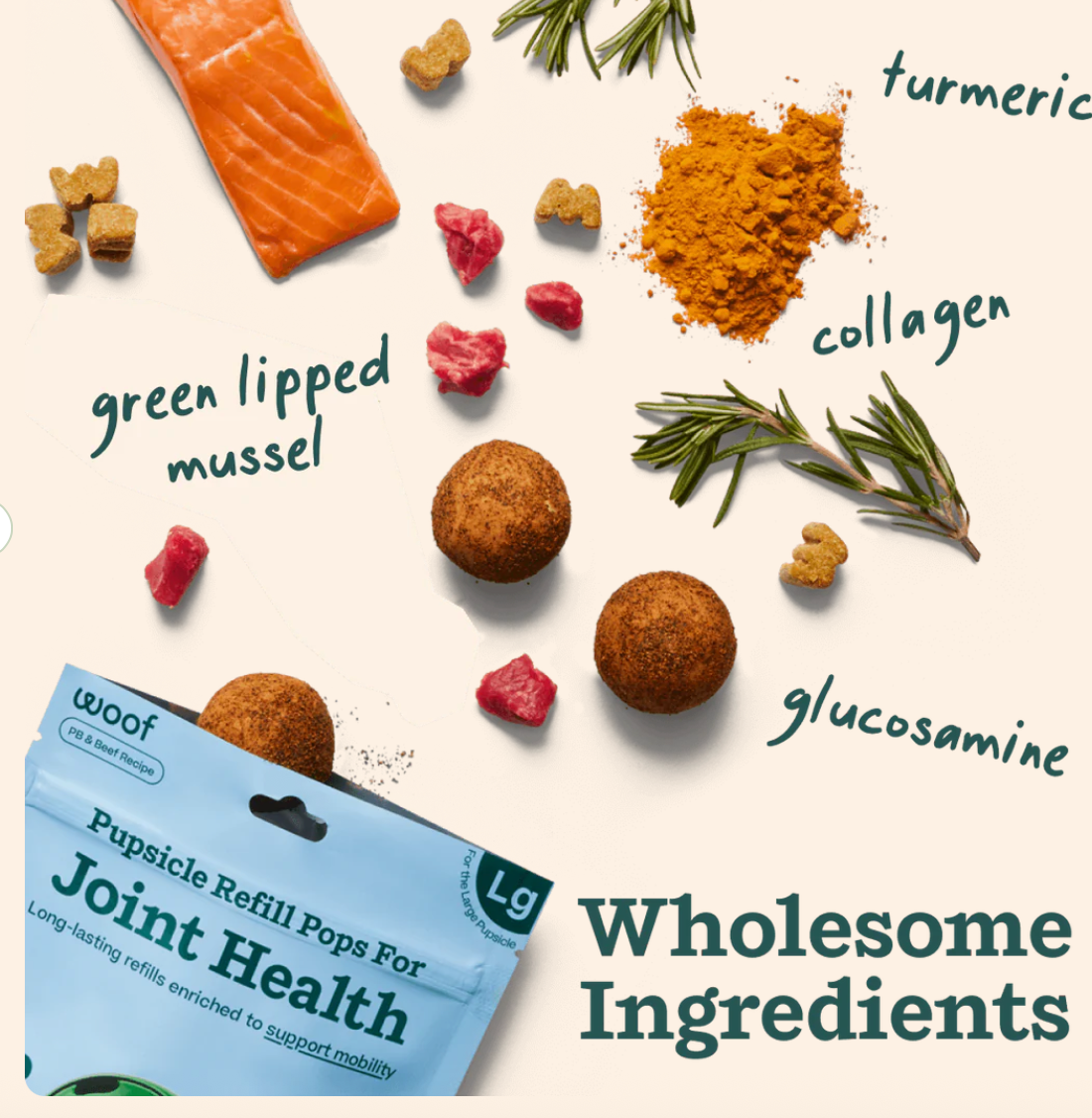 Woof Dog Treat Joint Health Wellness Pops Large 8 oz