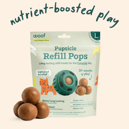 Woof Dog Treat Beef Refill Pops Large 8 oz