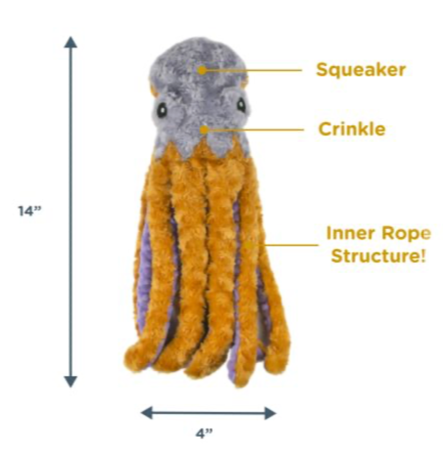 Tall Tails Dog Toy Octopus 14"