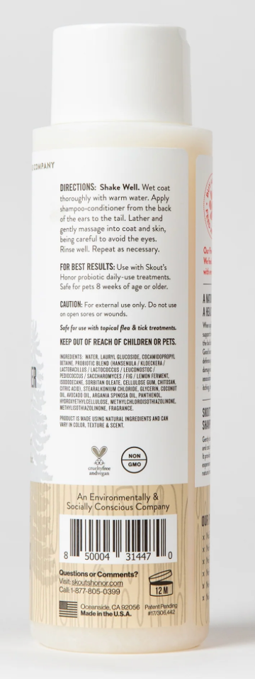 SK HONOR GROOMING SHAMPOO + / CONDITIONER 16 OZ DOG OF THE WOODS