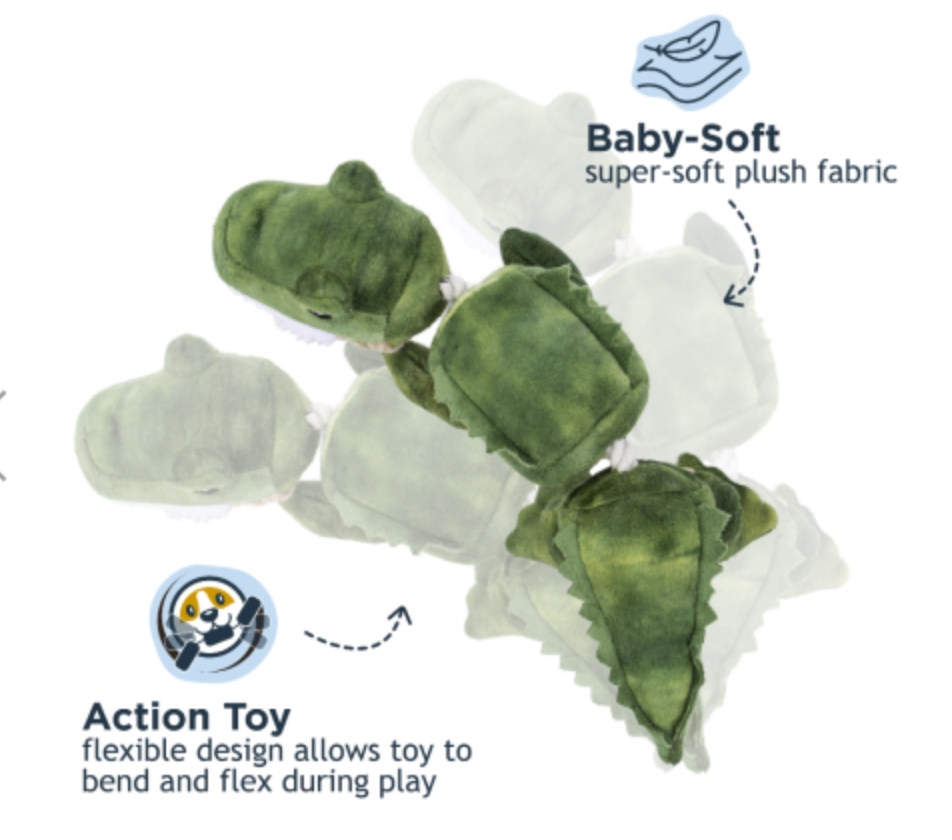 TALL TAILS DOG TOY JOINTED PLUSH ALLIGATOR 14"