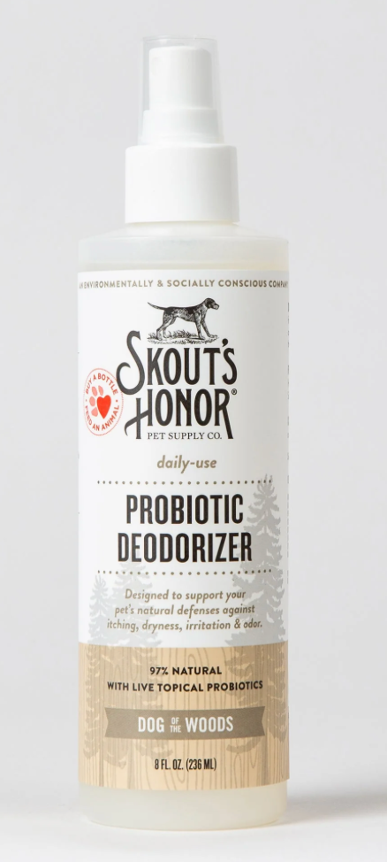 SK HONOR GROOMING PROBIOTIC / DEODORIZER 8 OZ DOG OF THE WOODS