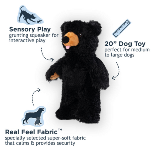 Tall Tails Dog Toy Plush Stuffless Black Bear 20"