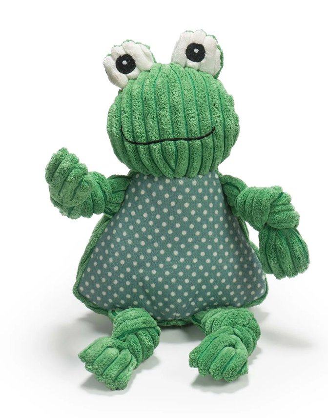 HuggleHounds Dog Toy Knotties Corduroy Durable Frog Large