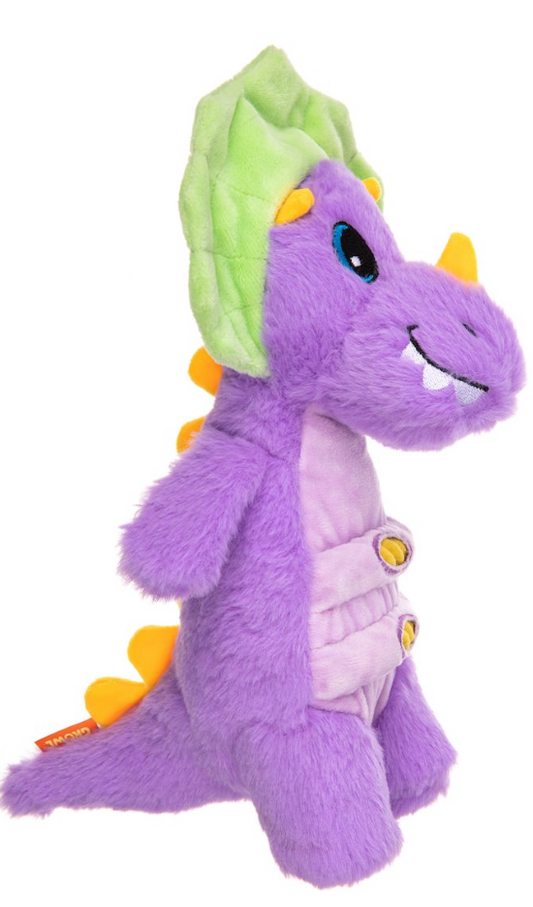 Growl Dog Toy Stomperz Dino Orange Purple