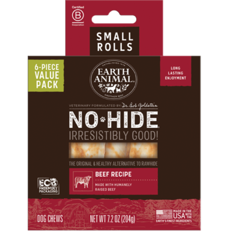 Earth Animal No Hide Rolls Value Box Small BEEF 6 Pack